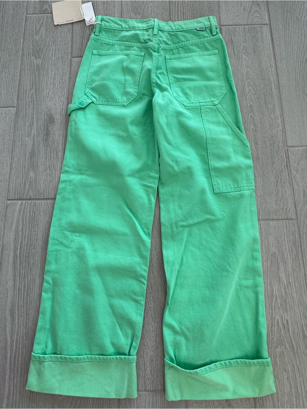 MOTHER SNACKS The Smoothie Carpenter Jeans in Summer Green Size 28 NWT - Picture 2 of 6
